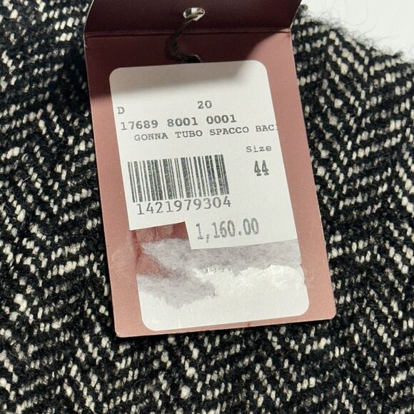 ETRO Women 44 US 8 Wool Gray Multi Pattern & Textured Pencil Skirt NWT $1,160 - Picture 6 of 10